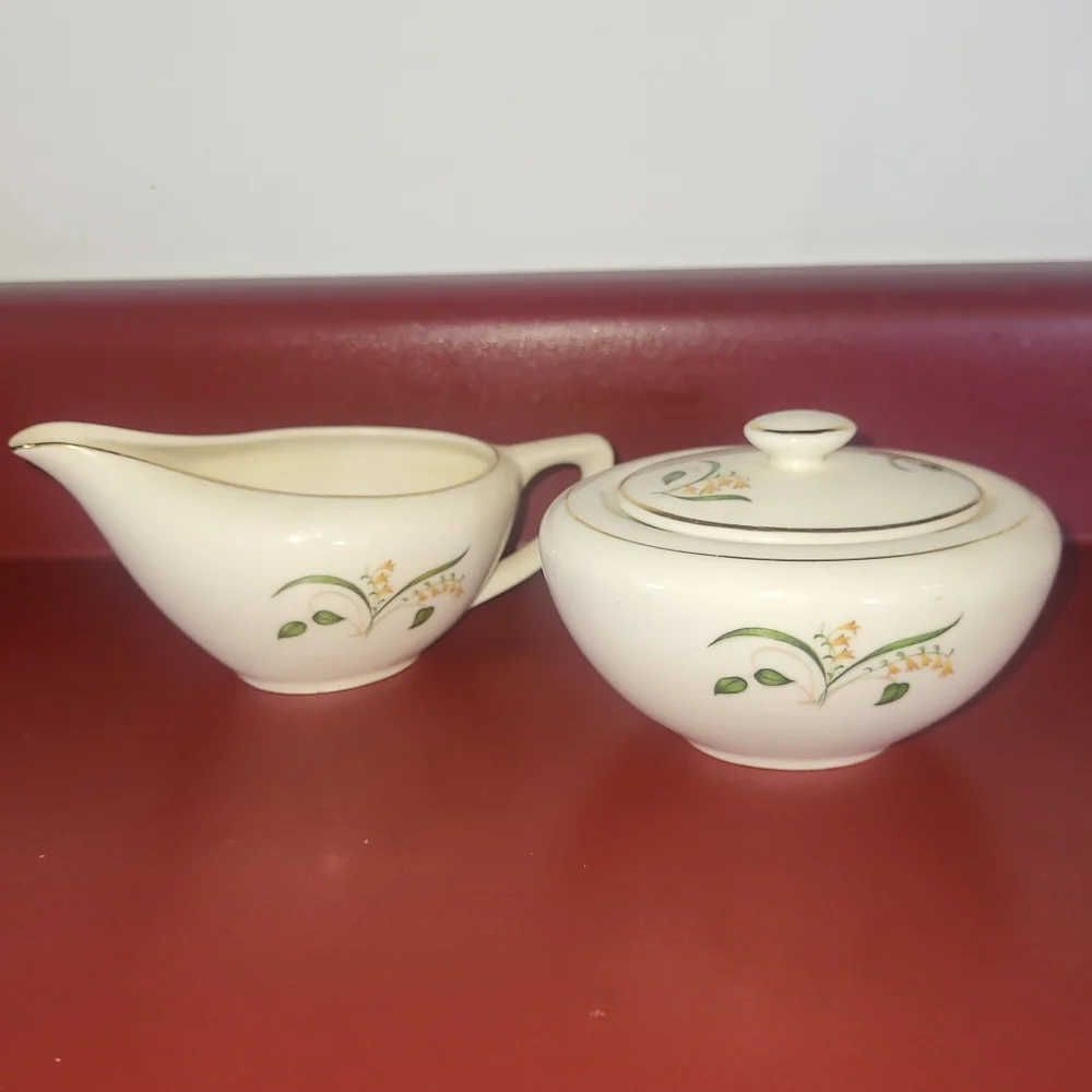 Vintage Forsythia Cream and Sugar Set